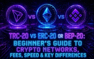 TRC-20 vs ERC-20 or BEP-20: Beginner’s Guide to Crypto Networks, Fees, Speed & Key Differences