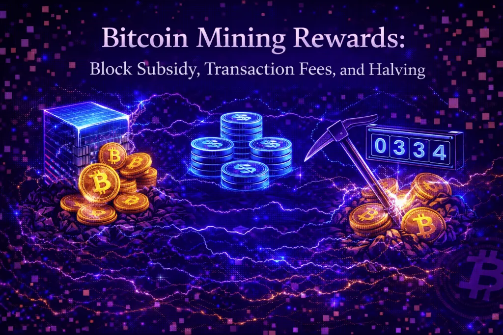 Bitcoin Mining Rewards: Block Subsidy, Transaction Fees, and Halving