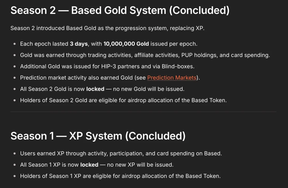 BasedApp: Season 1 and 2 rewards
