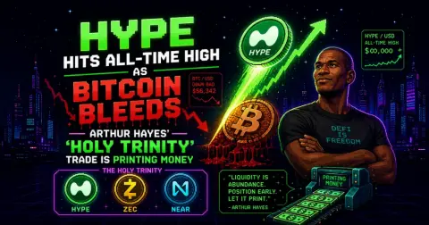 HYPE Hits All-Time High as Bitcoin Bleeds — Arthur Hayes’ “Holy Trinity” Trade Is Printing Money