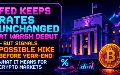 Fed Keeps Rates Unchanged at Warsh Debut — But Signals Possible Hike Before Year-End: What It Means for Crypto Markets