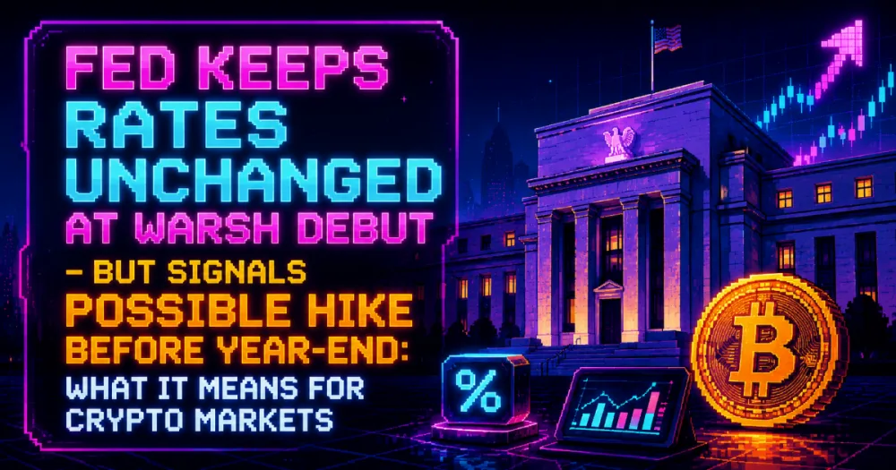 Fed Keeps Rates Unchanged at Warsh Debut — But Signals Possible Hike Before Year-End: What It Means for Crypto Markets