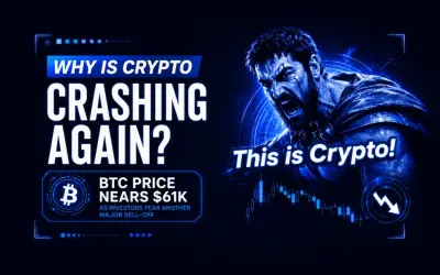 Why Is Crypto Down Again? BTC Price Nears $61K as Investors Fear Another Major Sell-Off