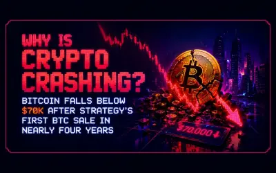 Why Is Crypto Crashing? Bitcoin Falls Below $70K After Strategy’s First BTC Sale in Four Years