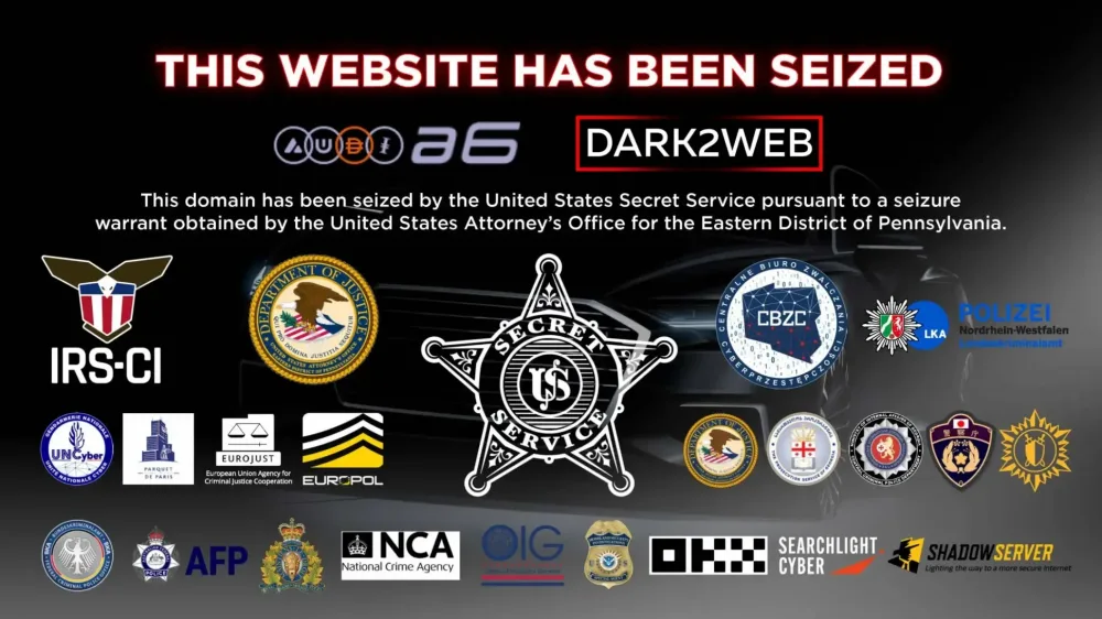 Seizure Banner on the AudiA6 Website. Source: Europol.