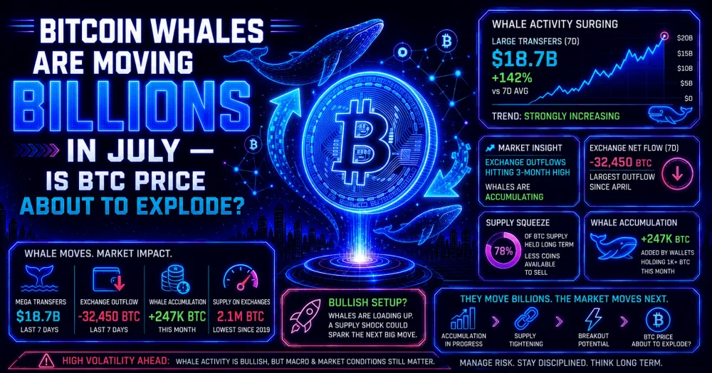 Bitcoin Whales Are Moving Billions in July — Is BTC Price About to Explode?