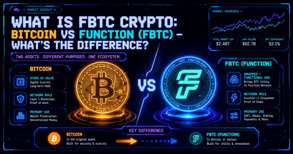 What Is FBTC Crypto: Bitcoin vs Function (FBTC) – What’s the Difference?