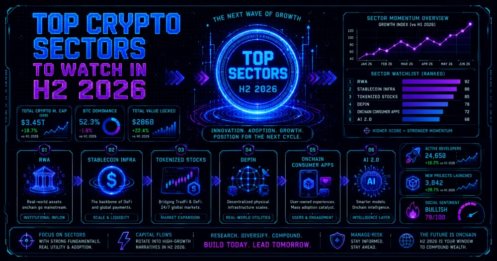 Top Crypto Sectors to Watch in H2 2026
