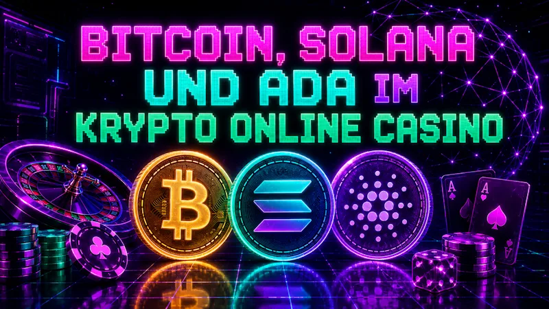 Bitcoin, Solana und ADA im Krypto Online Casino