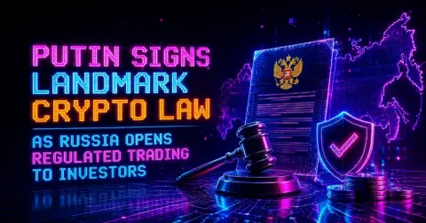 Putin Signs Landmark Crypto Law as Russia Opens Regulated Trading to Investors