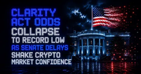 CLARITY Act Odds Collapse to Record Low as Senate Delays Shake Crypto Market Confidence