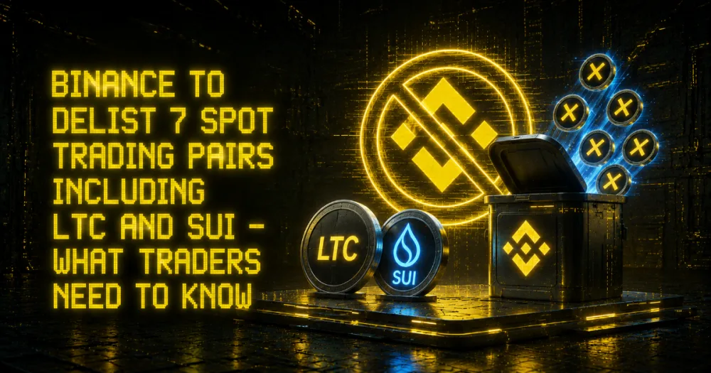 Binance to Delist 7 Spot Trading Pairs Including LTC and SUI — What Traders Need to Know