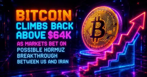 Bitcoin Climbs Back Above $64K as Markets Bet on Possible Hormuz Breakthrough Between US and Iran