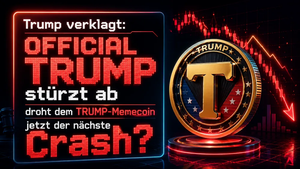 Trump verklagt: OFFICIAL TRUMP stürzt ab – droht dem TRUMP-Memecoin jetzt der nächste Crash?