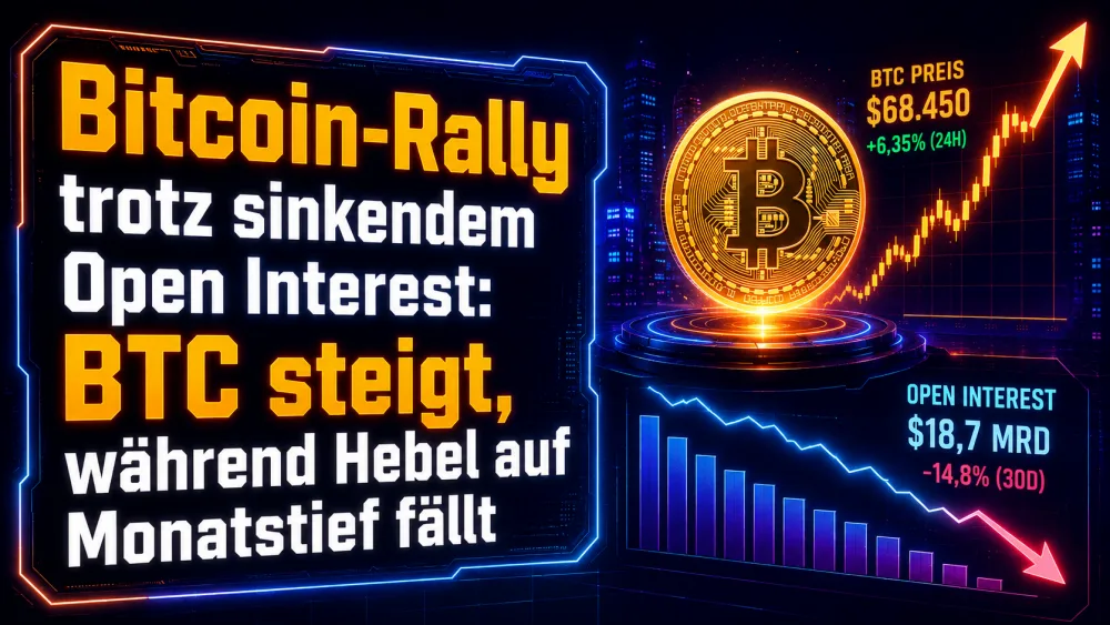 Bitcoin-Rally trotz sinkendem Open Interest: BTC steigt, während Hebel auf Monatstief fällt