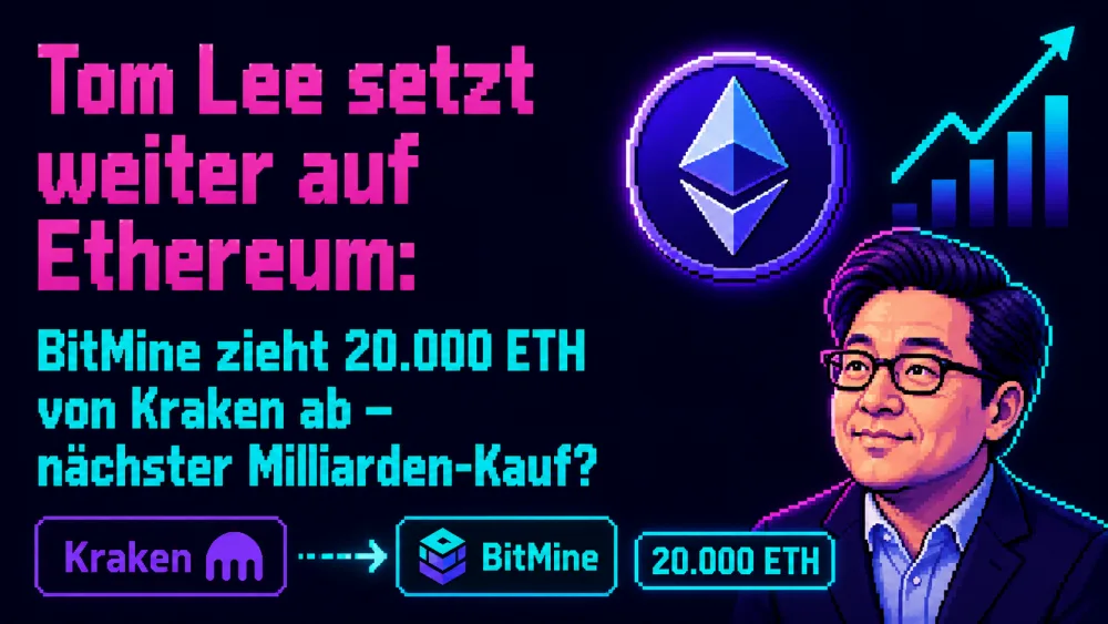 Tom Lee setzt weiter auf Ethereum: BitMine zieht 20.000 ETH von Kraken ab – nächster Milliarden-Kauf?