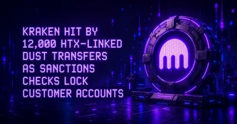 Kraken Hit by 12,000 HTX-Linked Dust Transfers as Sanctions Checks Lock Customer Accounts
