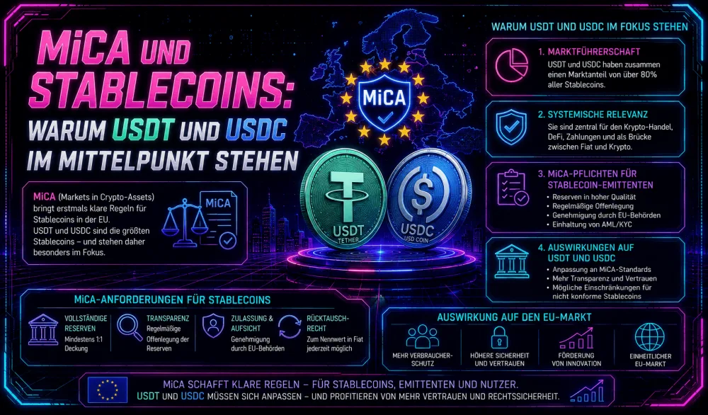 MiCA und Stablecoins: Warum USDT und USDC im Mittelpunkt Stehen