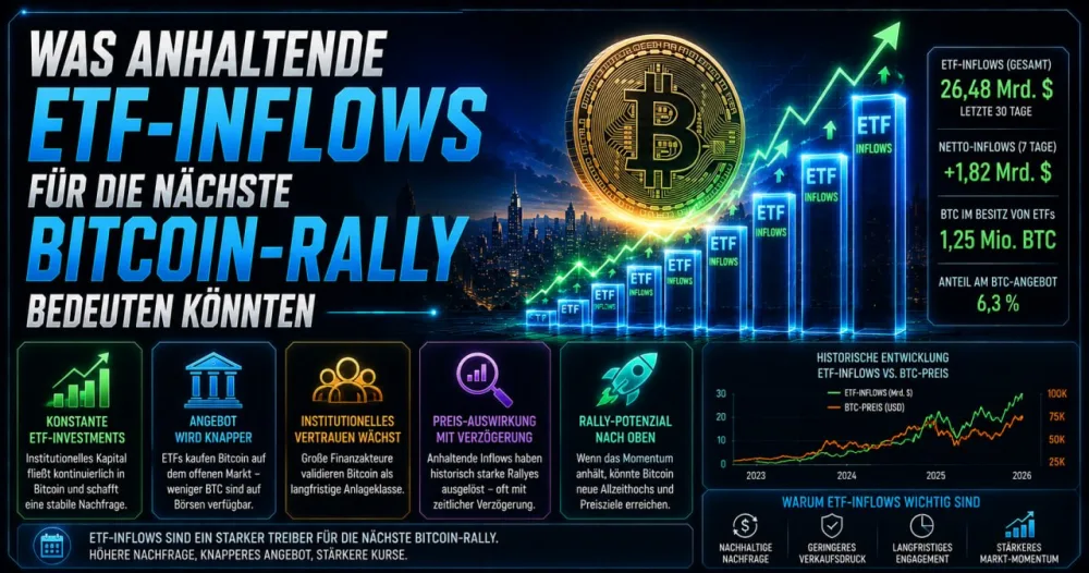 Was Anhaltende ETF-Inflows Für Die Nächste Bitcoin-Rally Bedeuten Könnten