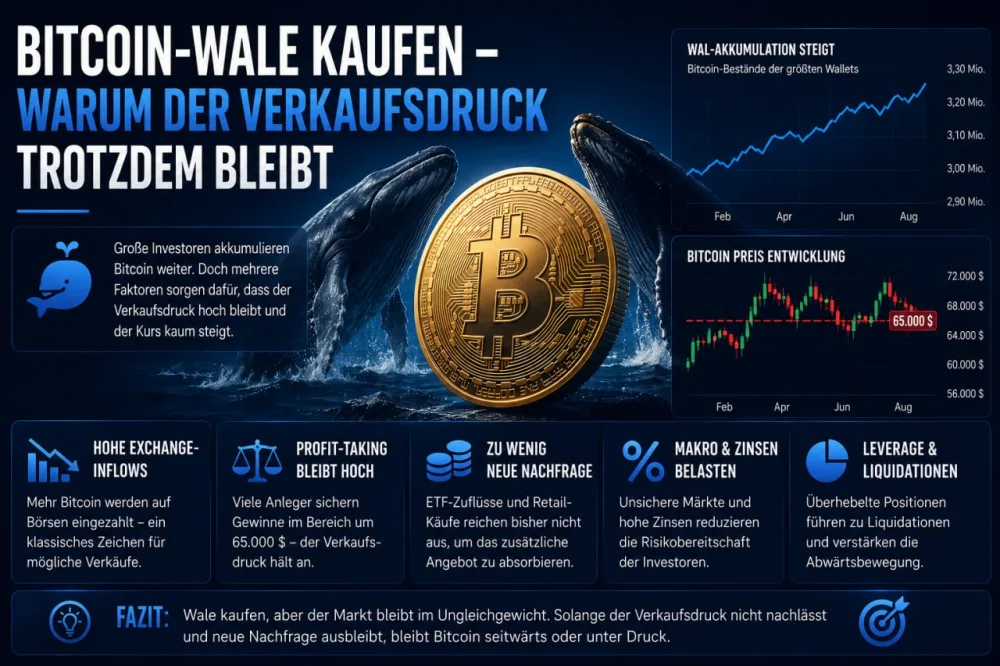 Bitcoin-Wale Kaufen – Warum Der Verkaufsdruck Trotzdem Bleibt