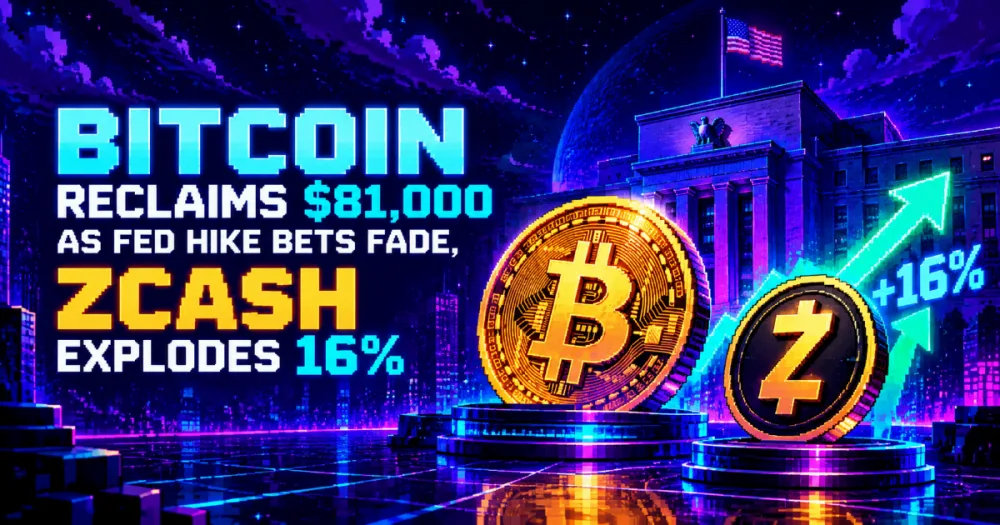 Bitcoin Reclaims $81,000 as Fed Hike Bets Fade, Zcash Explodes 16%