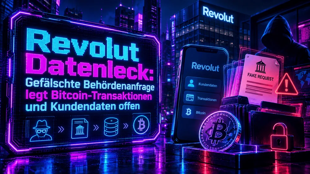 Revolut Datenleck: Gefälschte Behördenanfrage legt Bitcoin-Transaktionen und Kundendaten offen