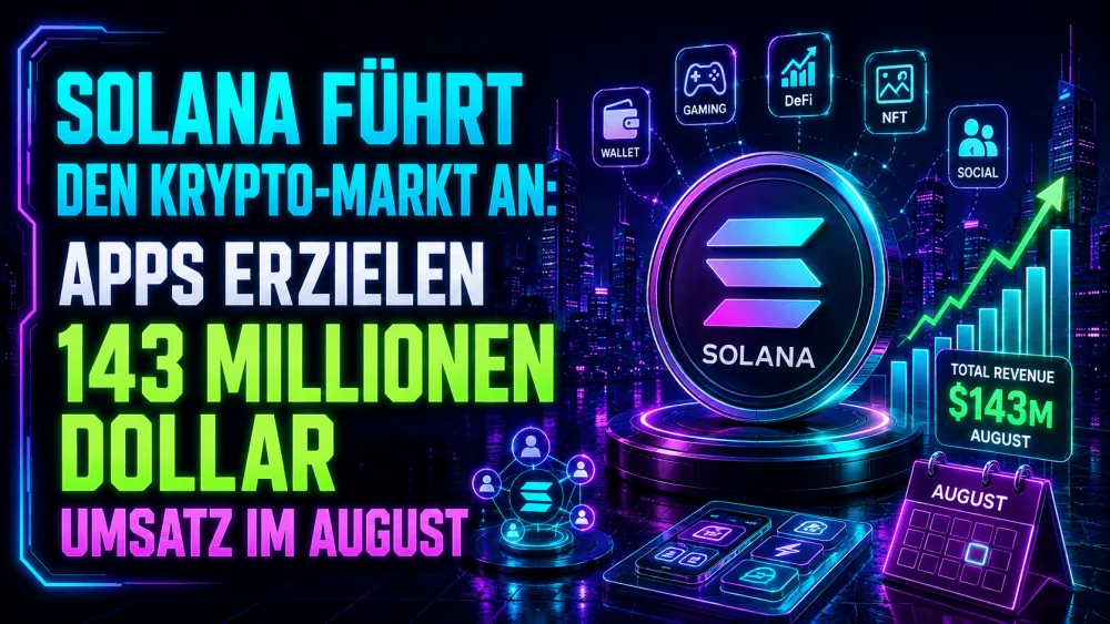 Solana Führt Den Krypto-Markt An: Apps Erzielen 143 Millionen Dollar Umsatz Im August