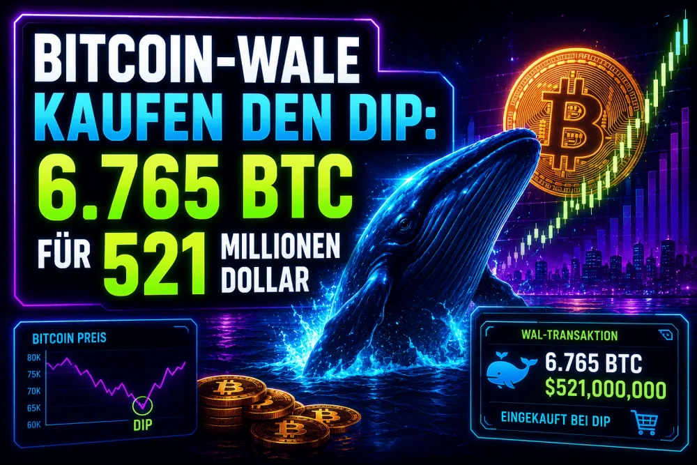 Bitcoin-Wale Kaufen Den Dip: 6.765 BTC Für 521 Millionen Dollar